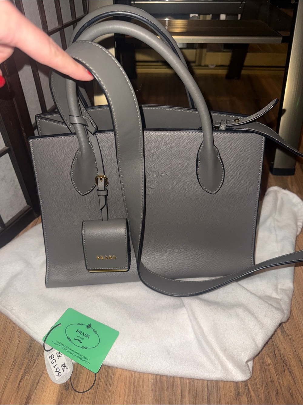Shoulder/Cross Body Tote-Grey